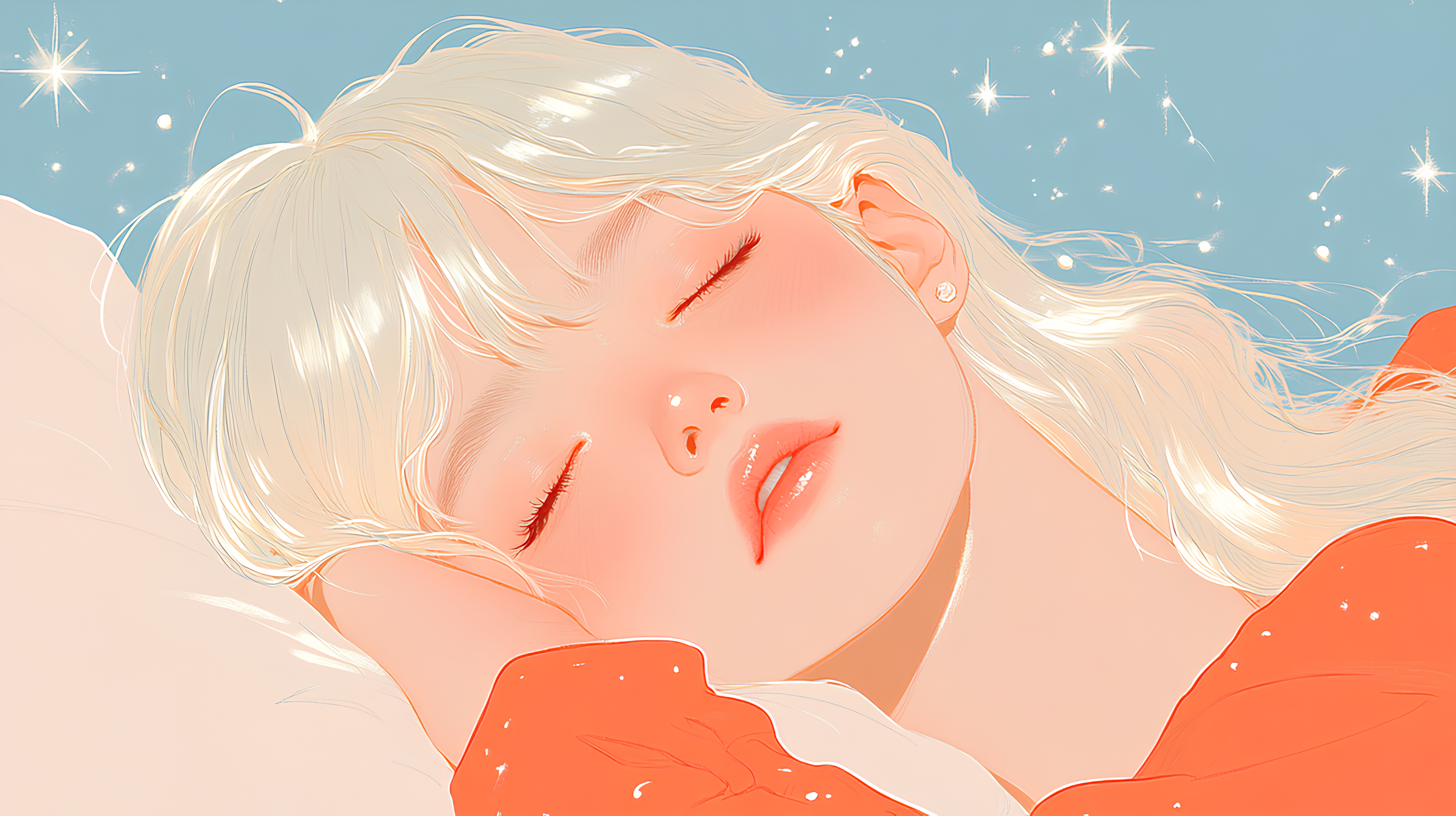 気持ちよさそうに眠っている女性