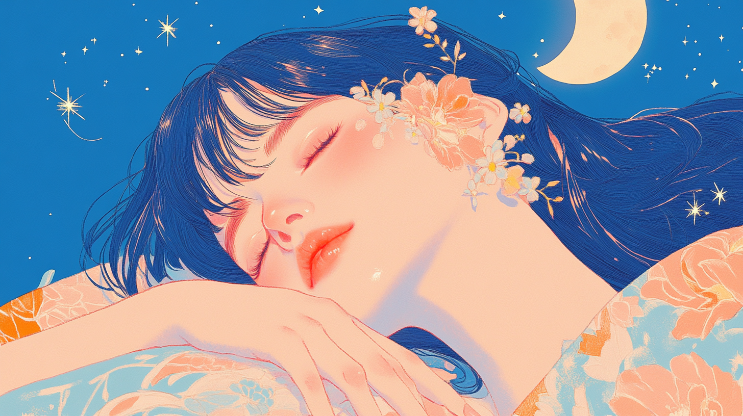 気持ちよさそうに眠る女性